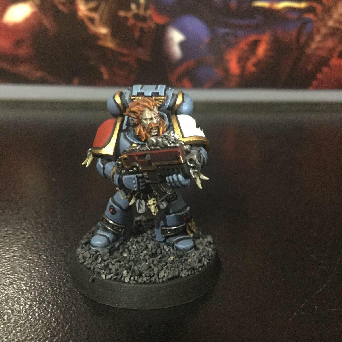 KnightLightMini's tweet photo. Oh shit. I ginsished that pair of legs btw... #warhammer #warhammmer40k #warhammer40000 #40k #WarhammerCommunity #spacewolves #spacewolf #greyhunter #greyhunters #wargaming #tabletop #tabletopgaming https://t.co/1NWPFYUefD
