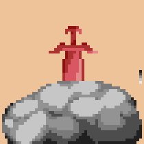 Bianca_Emi_'s tweet photo. Today's pixel art is a #rock xD 
Maybe I'll try to make an explosion animation with it

#pixelartist #pixelart #aseprite #redsword #gameart https://t.co/3HOhmsZ7CI