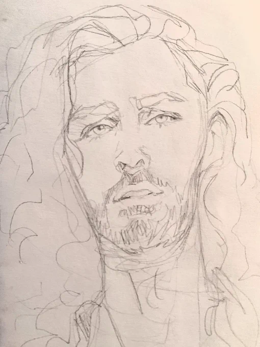 this sketch is Not Done (and im gonna go over it with pen and ink) but...mr hozier is being drawn ? 
