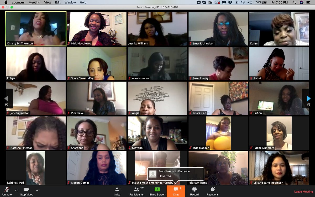 The inaugural  #GirlPowerHappyHour WAS EVERYTHING we all needed as we deal with this  #Coronavirus crisis. More than 30 amazing women stopping the clock to pour into one another and fix our crowns on a video chat. Thanks  @mrsmediamom for helping arrange this.