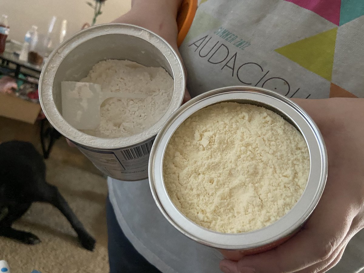 PReign45's tweet photo. @DavidDobrik $joshuanylund1 

Almost out of formula for my daughter because someone decided to put flour in a new can straight from the store and that was  our second to last can plus I’m not a essential employee 😓 https://t.co/gT07Qiex5s
