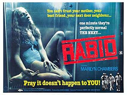 SemetraRhodes's tweet photo. #HorrorFriday Random #KeywordHorror Movies #NowWatching David Cronenberg's RABID (1977) [Keyword: Doberman] #FridayFrights #DavidCronenberg #Rabid https://t.co/iJUHtHlNOo