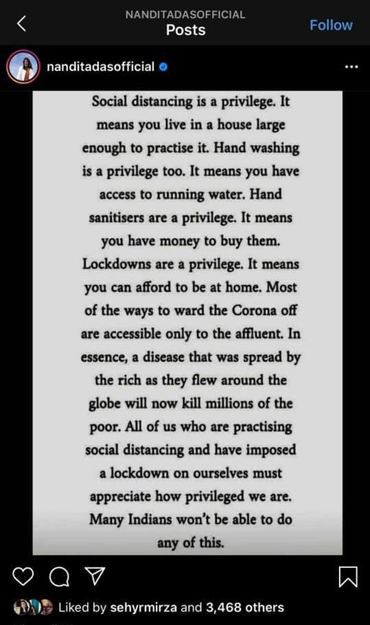 My friend <a href="/Jaistva/">Jayshree Shukla</a> says it as it is.
So powerful a message that it's resonating with all including Nandita Das
#CoronavirusOutbreak
