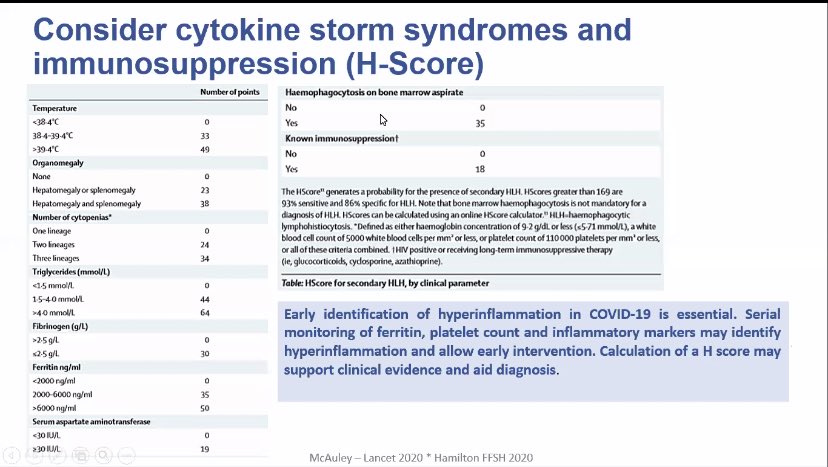 La linfopenia, ferritinemia elevada,dímero D elevado como factores de riesgo de severidad/. Síndrome Hemofagocítico secundario. El papel del Hematólogo. Inmunomodulación. ⁦<a href="/EstebanOrtizMD/">Esteban Ortiz</a>⁩ ⁦<a href="/docmundele/">Rodrigo Henriquez</a>⁩