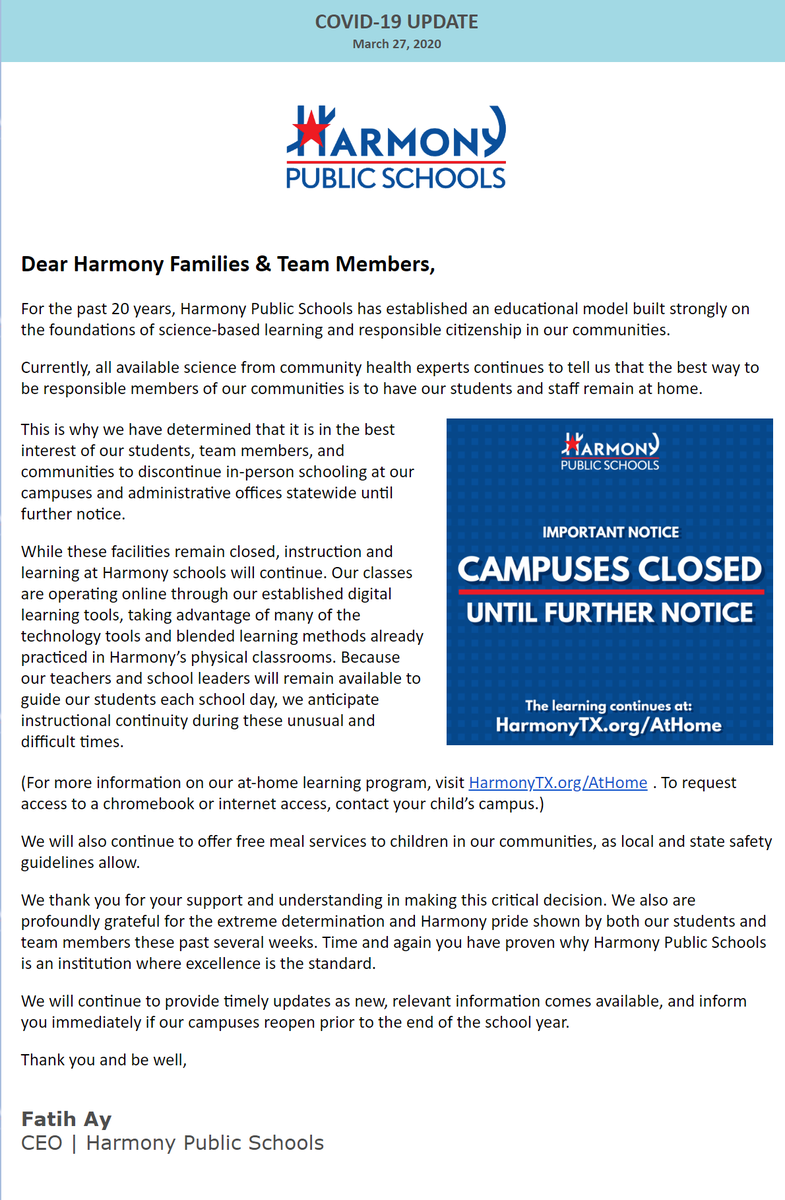 IMPORTANT COVID-19 UPDATE

In order to protect the health interests of our students, team members, and communities, Harmony classes statewide will remain online-only until further notice.

Learn More at https:/HarmonyTX.org/coronavirus