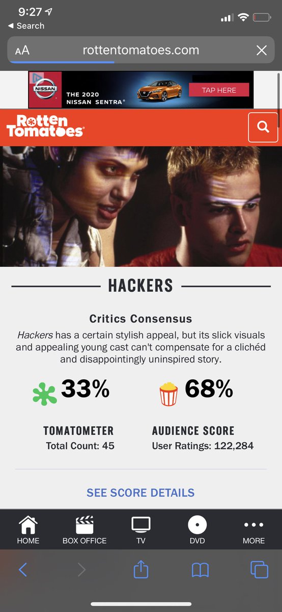 33% tomato meter score for hackers