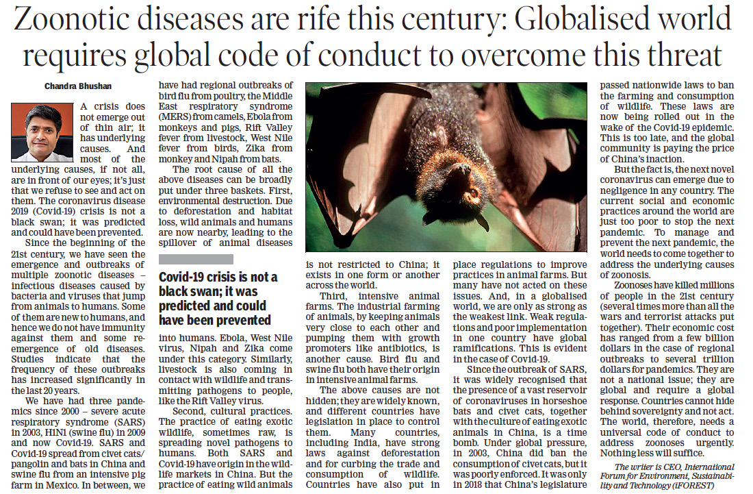 #Zoonoses like #COVID19 have killed more people than all wars &amp; #terrorist attacks. They are not a national issue; countries cannot hide behind sovereignty. We are paying the price of #China's inaction. A globalised world needs a global code of conduct.

bit.ly/33OOKNy