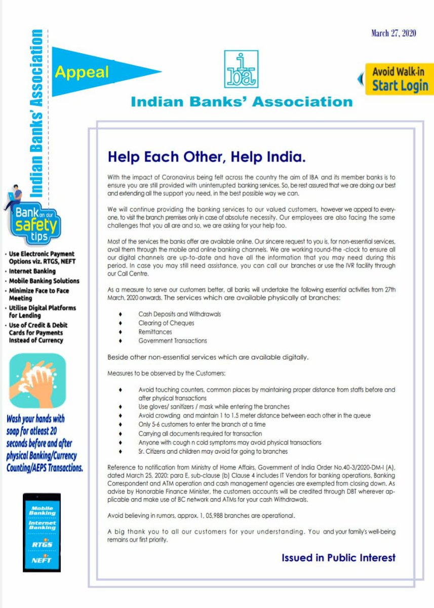 nsitharamanoffc's tweet photo. Bank officials and staff have consistently been on the frontline in providing services to customers during this time of adversity, whether it is physically providing cash where it is needed or keeping branches open no matter what. #IndiaFightsCorona https://t.co/Y6veeY2EvT
