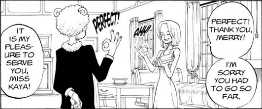 Chapter 27 Standout panel: I love little character moments like this, like you can tell that this is a thing Kaya and Merry have done a lot with each other a whole lot over the years, even though we only see it this once.  #OPKyrantt