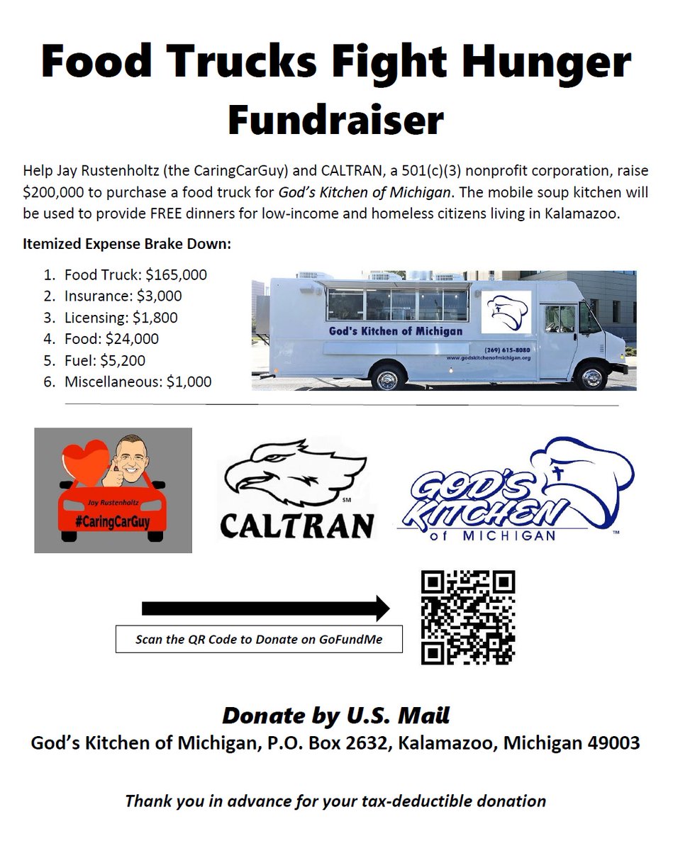 Please support this fundraising campaign. Food Trucks are needed to feed low-income individuals and families where they live. Thank you. RT