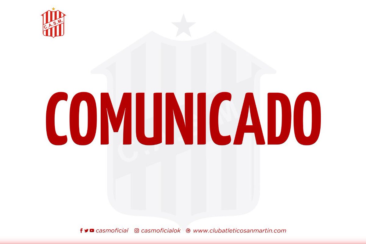 CASMOficial's tweet photo. A modo de aclaración, el Club Atletico San Martín desmiente los rumores difundidos, y aclara que no hay ninguna decisión oficial al respecto del posible ascenso. https://t.co/ialYxH75Eg