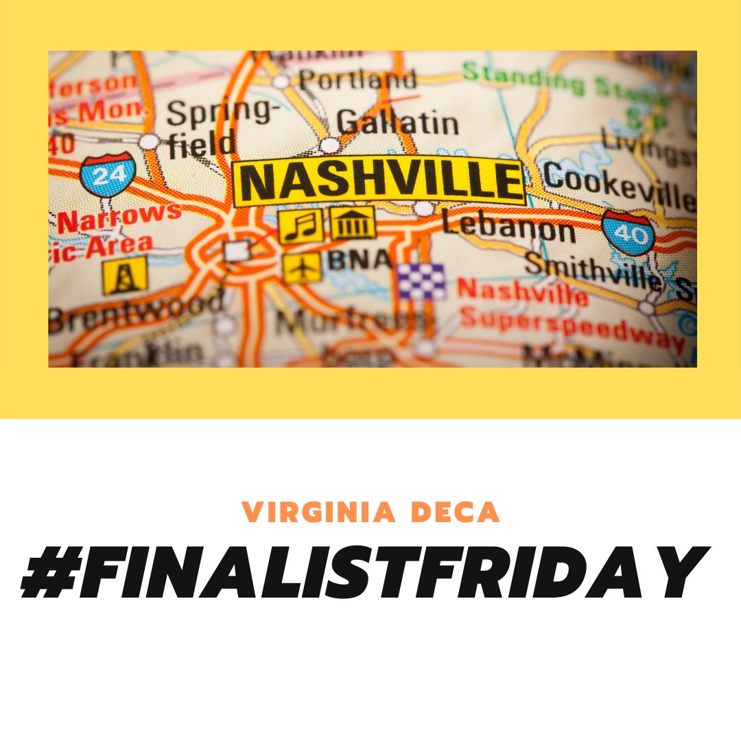 Hey Virginia DECA, we know how hard you all worked to make it to ICDC, so we created #finalistfriday. Every Friday we will tweet and post our finalist who qualified for ICDC. So please send us photos of your schools finalist with their event name. Thank you.