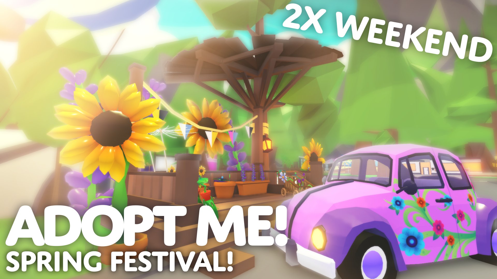 Adopt Me On Twitter Spring Festival Update 2x Pet Aging Bucks Until Monday Midnight Pst 7 New Spring Items Feel The Flower Power In Your New Flower Wagon Increased - cars adopt me roblox