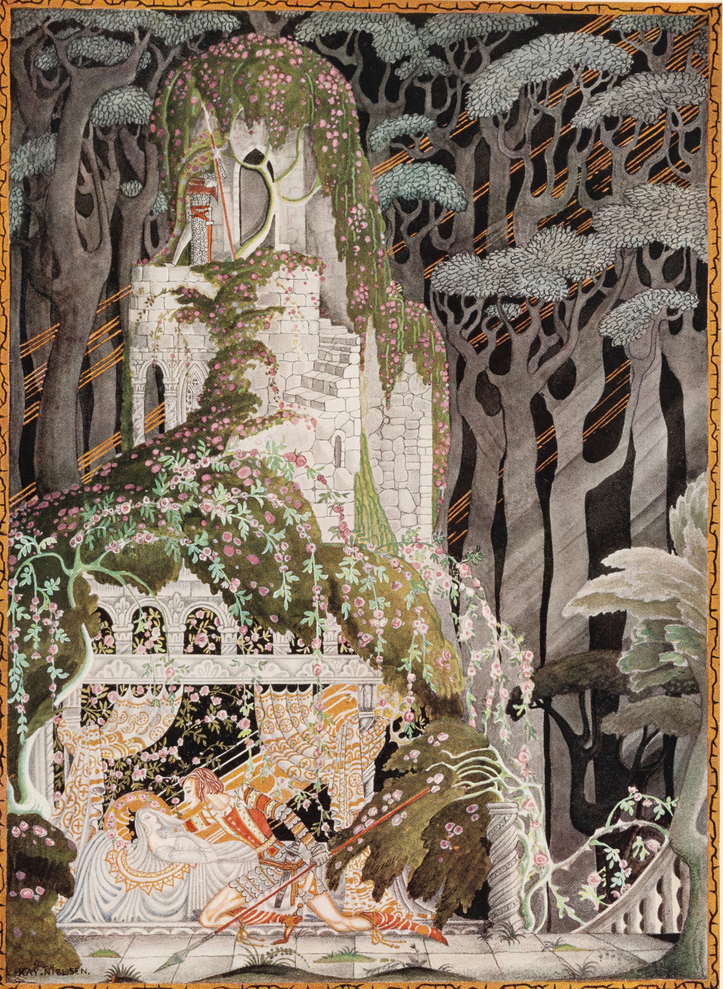 تويتر ムーゼの森 軽井沢絵本の森美術館 エルツおもちゃ博物館 軽井沢 على تويتر グリム童話総選挙ノミネート作品 いばらひめ 眠りひめ 画像は展示中のカイ ニールセン いばらひめ 呪いによって百年の眠りについたお姫さまをいばらに囲まれたお