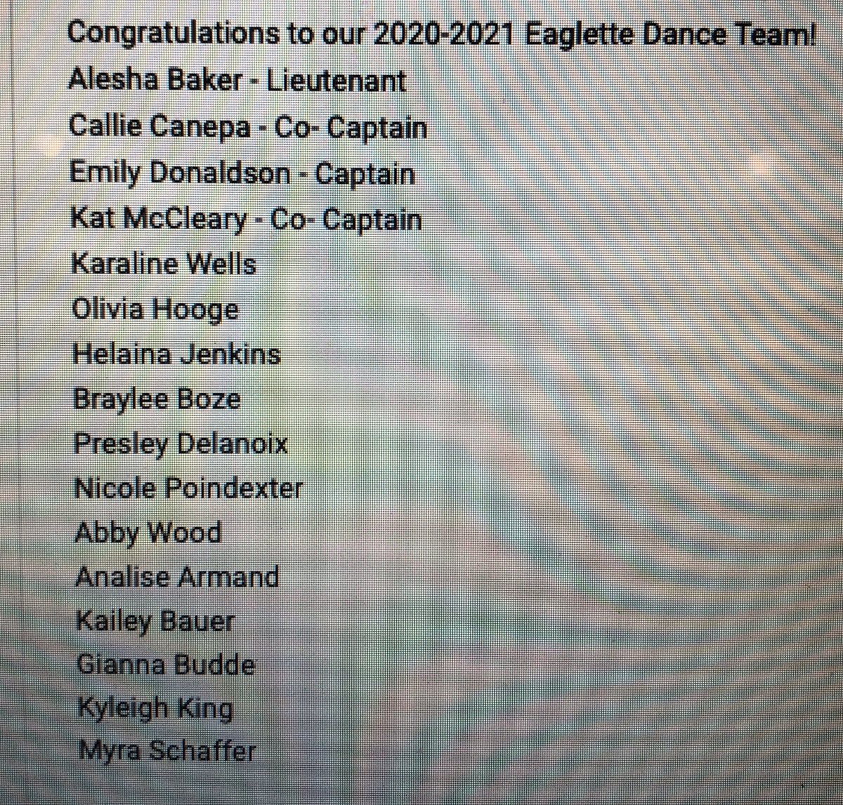 Congratulations to our 2020-2021 Eaglette Dance Team! We had a virtual tryout due to COVID-19, but we are so excited to finally get together in person and get this season started!🤩 #eagletteempire