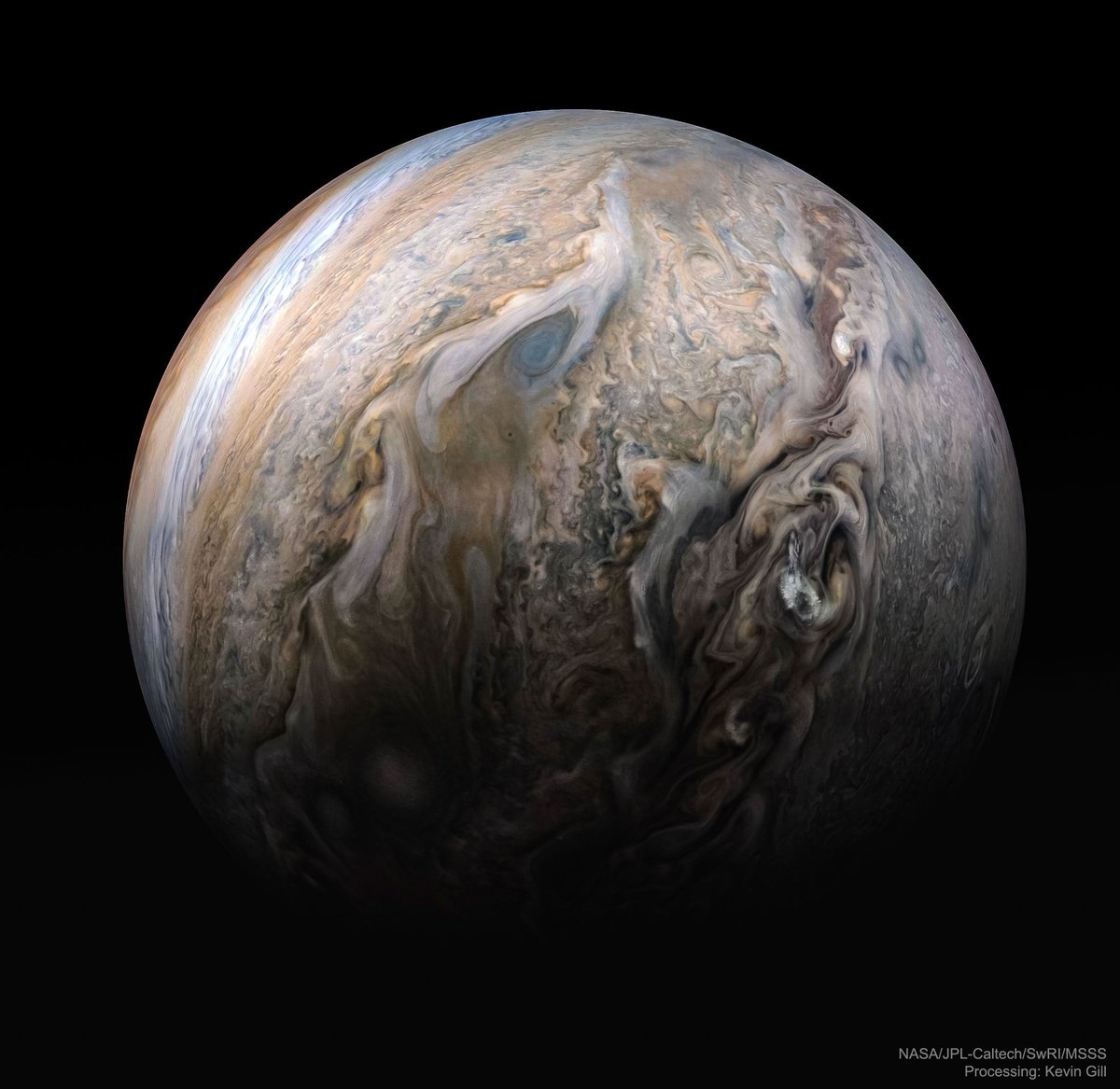Space photo moment - Tumultuous Clouds of Jupiter by NASA/JPL-Caltech/SwRI/MSSS; Kevin M. Gill ( https://apod.nasa.gov/apod/ap200106.html)