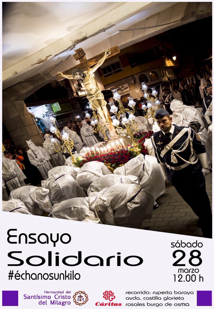 CristoMilagro's tweet photo. Hoy era el día Hermanos. Hoy a partir de las 12 estaríamos celebrando por sexto año consecutivo el Ensayo Solidario. 
Pero este año nos toca ser solidarios de otra manera, nos toca ser solidarios quedándonos en casa
#HSCM2020 #yomequedoencasa #loimportanteesqueÉlnosvuelvaaver https://t.co/j1wb6nalRm