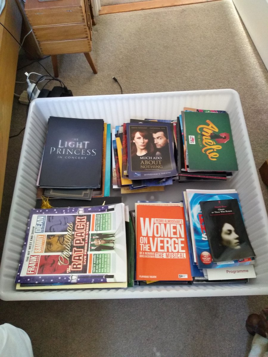 pheebeth13's tweet photo. Taking the opportunity to organise my programme collection. Sometimes I wonder if I see too much theatre, then I think, naaaaaa 🎭🎭🎭🎭 #stageylife #tobecontinued https://t.co/PLkYB5AXus