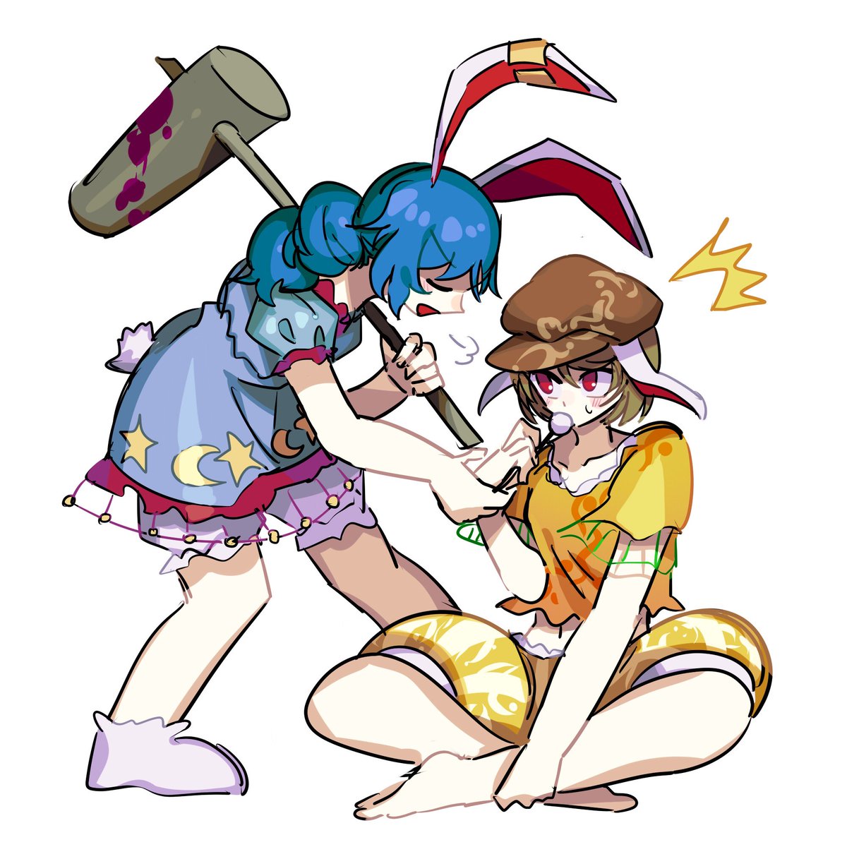 鈴瑚(東方プロジェクト) ,清蘭(東方プロジェクト) 「あおりんごせれくしょん 」|イチルギのイラスト