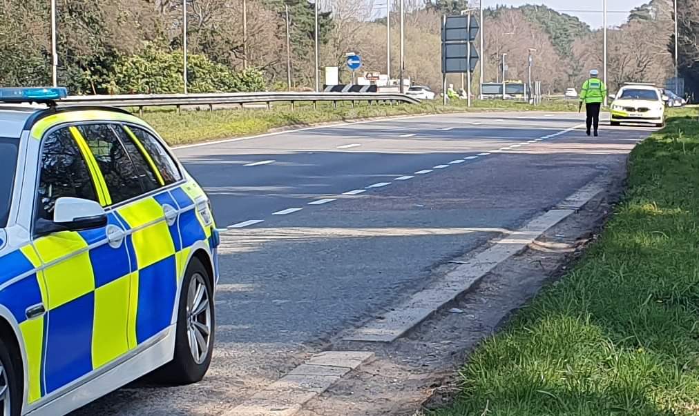 DorsetTraffic's tweet photo. We will be out again today stopping vehicles, remember think before you drive is your journey essential? Travelling from Guildford to Durdle Door is not essential travel!! #StayHomeSaveLives https://t.co/vtycuNbNSz