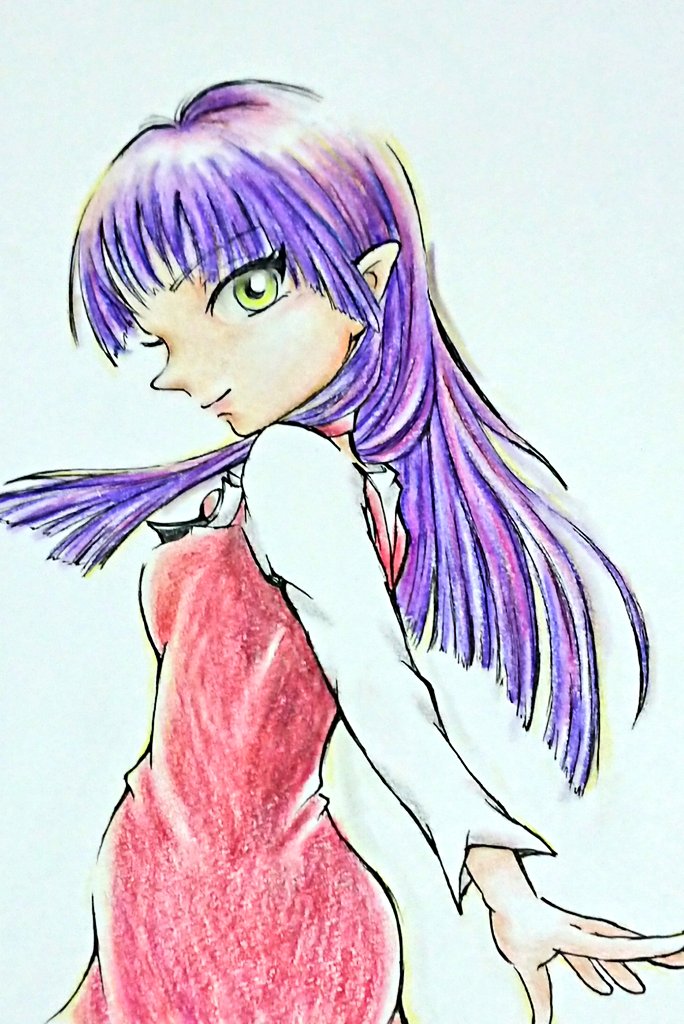 こはく Auf Twitter ねこ娘の髪を下ろした姿をかいて見ました 明日の最終回まで頑張れ ねこ姉さん アナログイラスト ゲゲゲの鬼太郎 猫娘