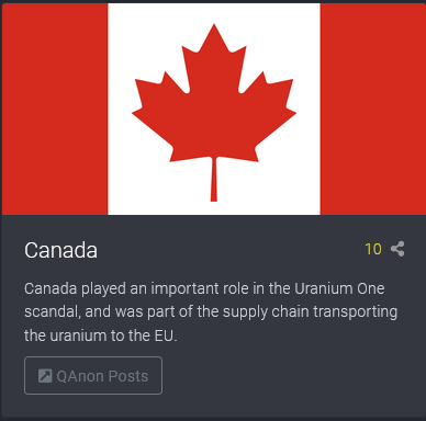 As far as I'm aware Q only directly references Canada a handful of times. In drops 46, 48, 194, 195, 199, 1667, 2217, and 2434 are all notable. Q hasn't mentioned Canada since 2018.Given all that is happening around the world, it seems like Canada is left out./2