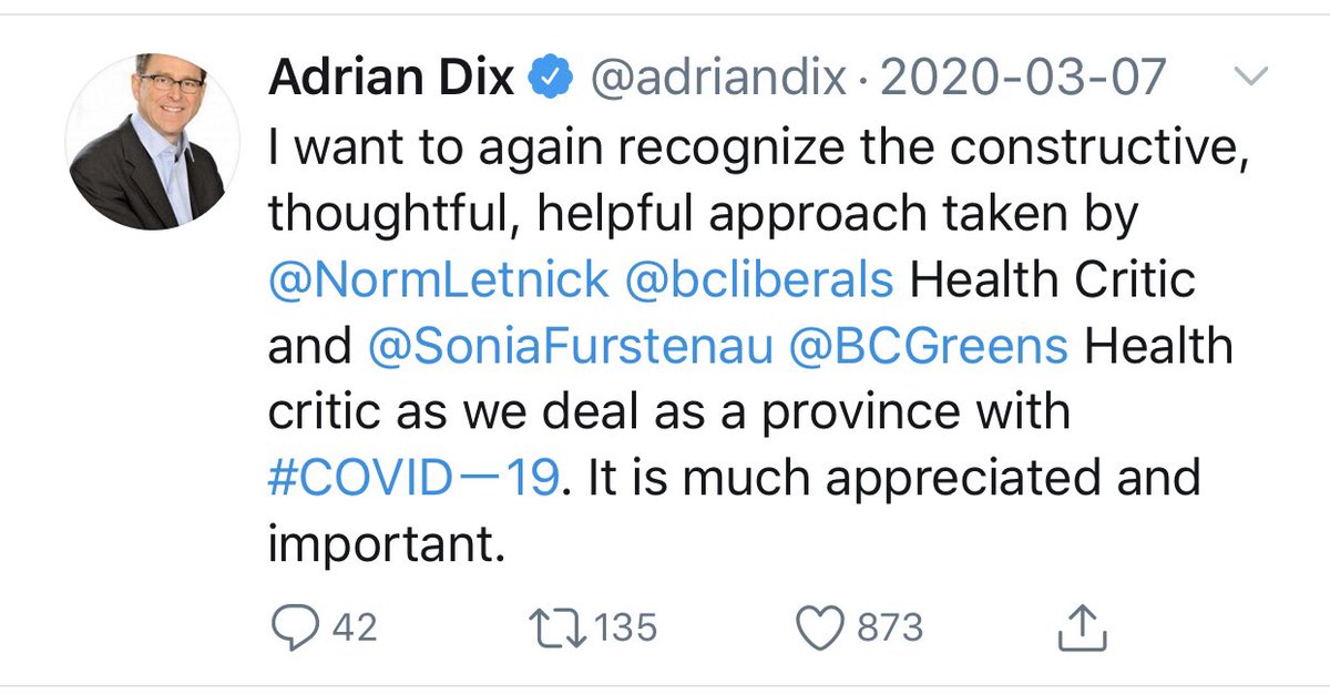 SappProject's tweet photo. @christyclarkbc Respectfully, This is not the time for political feuds. This is a time to work together. Our province and our country needs everyone to fight together. https://t.co/m3B0KWVuN2