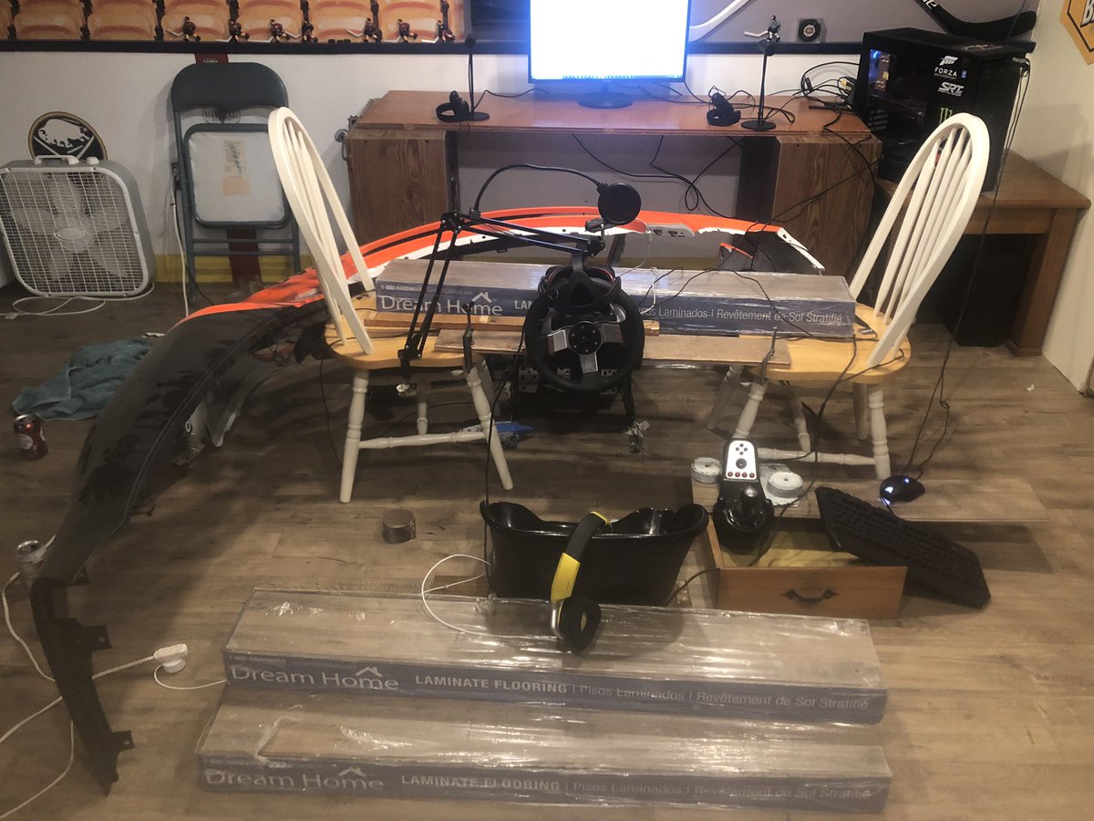 KS_Racing07's tweet photo. Quarantine day 14... there is no more racing on tv, so I built a race car in my basement I am not losing my mine (maybe a little) @iRacing @iRacingMyers https://t.co/ARJciHxNfU