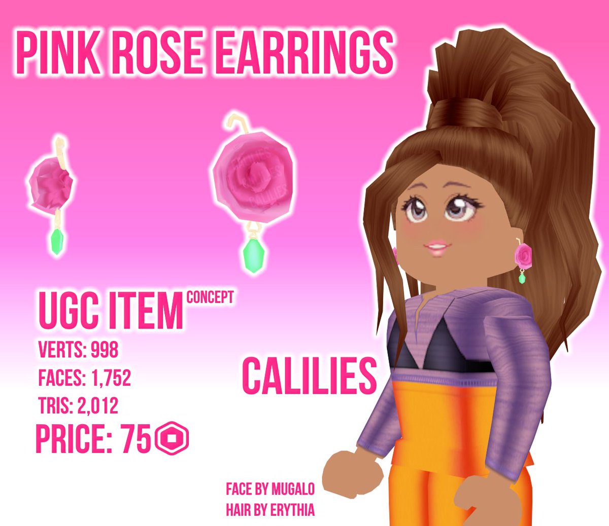Calilies On Twitter Ugc Concept Pink Rose Earrings Likes Retweets Appreciated Roblox Profile Https T Co Jhtaopynhx Roblox Robloxdev Robloxugc Robloxdevrel Roblox Https T Co 0xobfgbglz - mugalo roblox faces