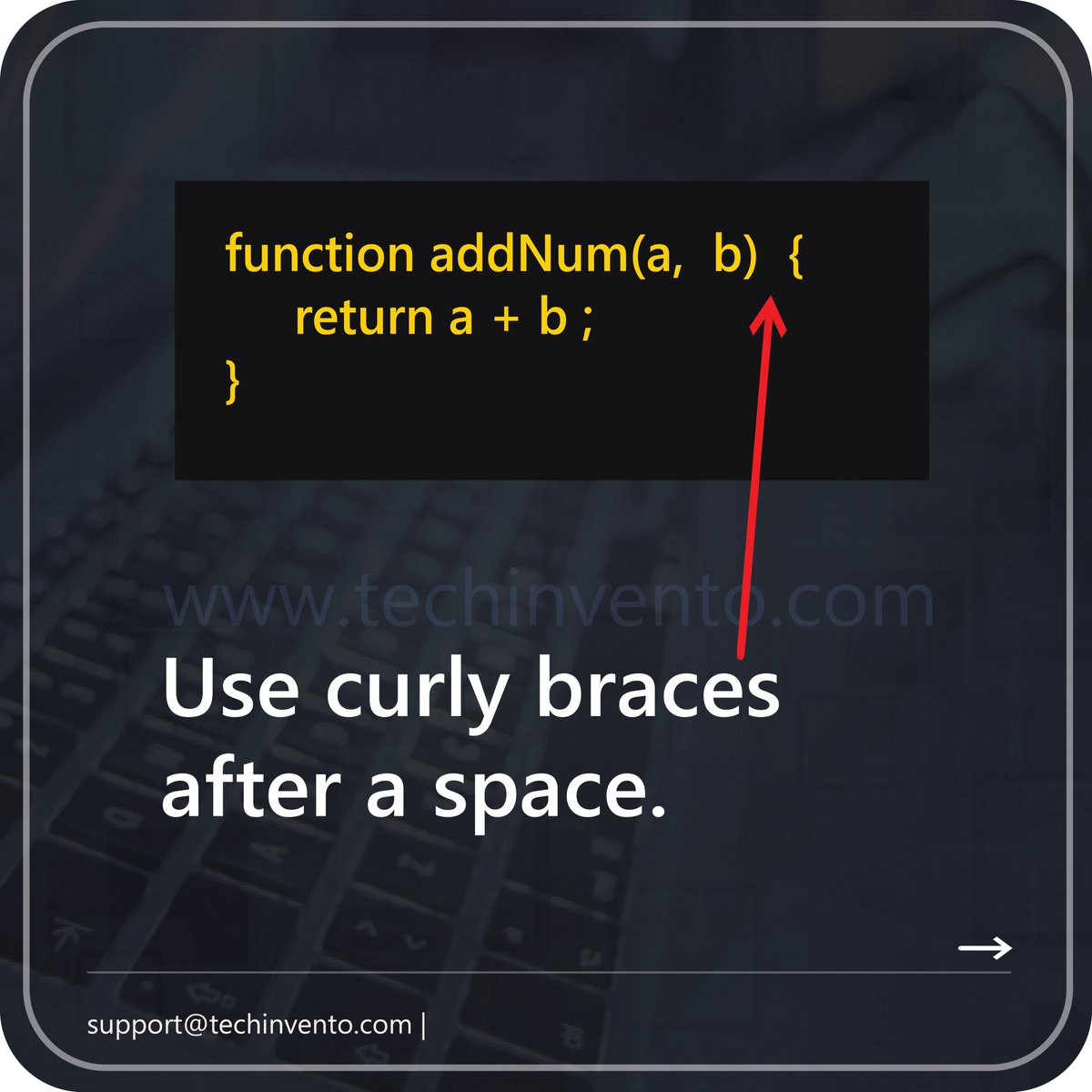 tech_invento's tweet photo. JavaScript Coding Style.
USA:+1(512)7348342
INDIA:+91-7507540231
support@techinvento.com
#coding #code #coder #austintexas #usa #freelance #techinvento #moiledevelopment #apps #application #androi #framework #digitalmarketing #emailmarketing #java #js #developer #javascript https://t.co/2vEjDJveU6