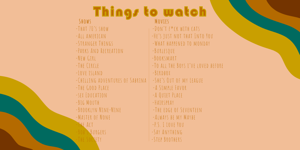 SageTippie's tweet photo. If anyone was ever wondering about my (arguably) amazing taste in TV and film, here you go. I created a #graphic with some of my favorite watches from @netflix and @hulu for this extra time we have at home right now, enjoy. #rsj108 https://t.co/sDQlBFDO7B