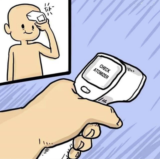 EpowerEmma's tweet photo. Vapers temperature display be like...😂😂😂
Stay home, stay safe and stay chill! 💪

Warning: This product contains nicotine, nicotine is an addictive chemical. https://t.co/0diwjGuEZa
