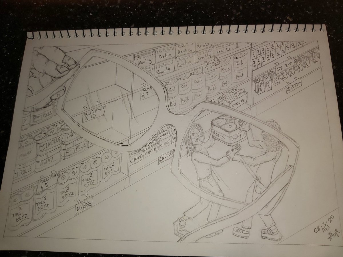 LILREDo7's tweet photo. 28/3/20
Day 3 Quarentine NZ
This is a drawing I did today.
It's going to be a series of 3.
They are called 'REALITY' https://t.co/emzbUIWMQ1
