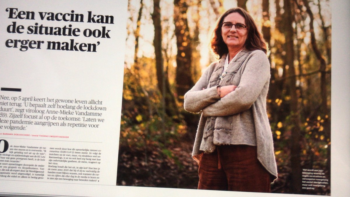 elkejeu's tweet photo. Vorige week te gast bij de #FierceLadies , vandaag 4 blzn in @demorgen - Prof. #Virologie Anne-Mieke Vandamme https://t.co/ZLKOAge8Qz