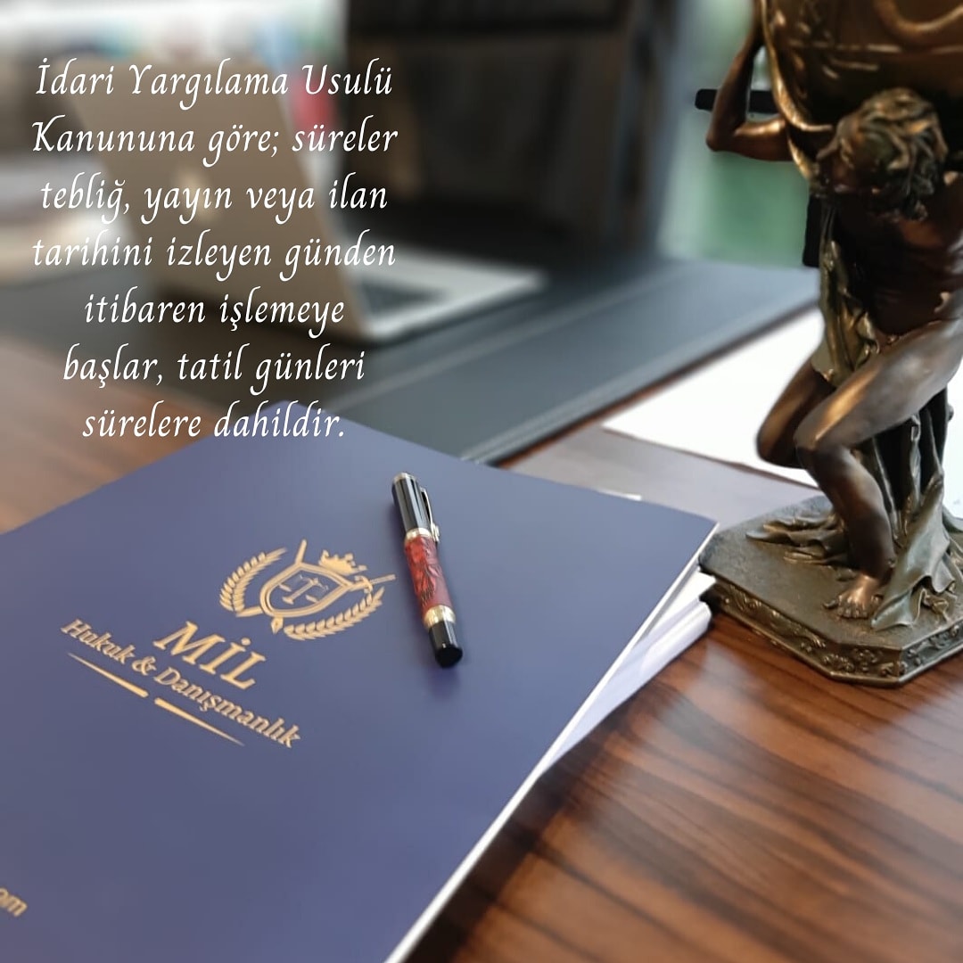 İdari Yargılamada süreler; tebliğ,yayın veya ilan tarihini izleyen günden itibaren işlemeye başlar,tatil günleri süreye dahildir.
milhukuk.com
#idaridava #idareavukatı #idariyargı #iptaldavası #tamyargıdavası #i̇darehukuku #idaremahkemesi #danıştay #idare #zamanaşımı