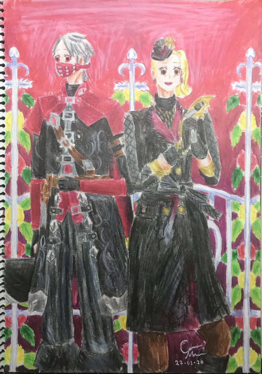 Caroline Eugenie 11 09 Caroline Eugenie誕生祭21 Sur Twitter この絵は昨日描いたけど でも投稿するのを忘れた 実際にイソップとマ一サを描いた 納棺師 エクソシスト 空軍 ニーズヘッグ 第五人格 第五人格納空 第五人格納棺師 第五人格空軍 第五人格