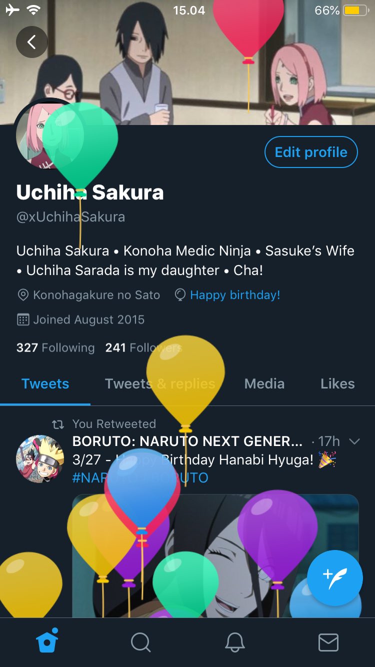 Happy birthday to myself     Sakura Haruno/Uchiha  . Source 3rd photo : Abdul_S17 