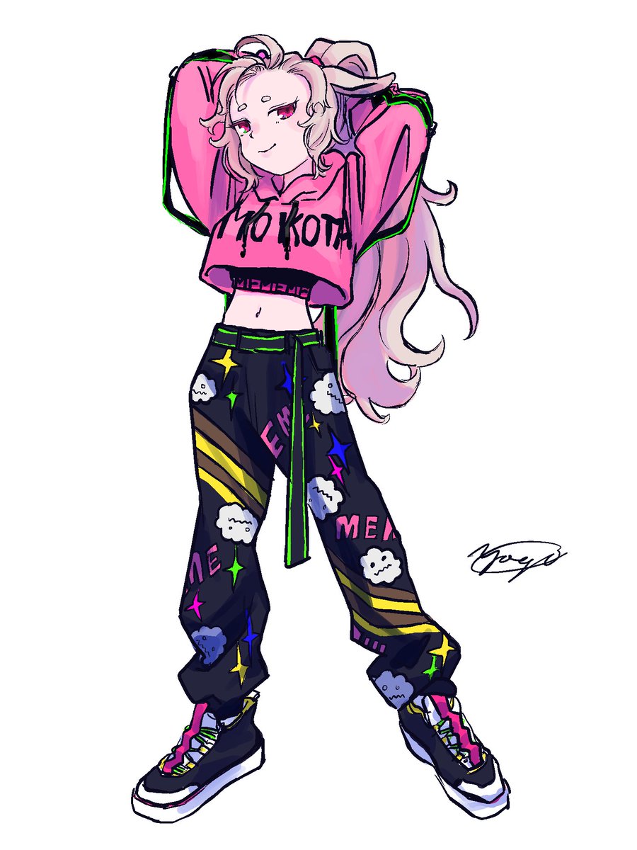 ホップ もこ田前髪かきあげてくれ あとヒップホップダンサーみたいな服いい感じに着こなして 山羊のイラスト