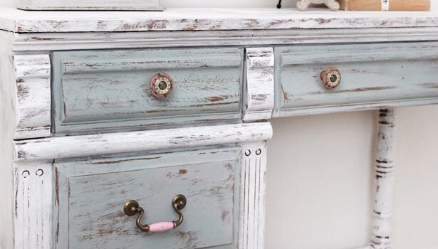 The #distressed look on furniture items is easy if you’ve got some sandpaper and paint handy.

Give it a go:

Step 1 - Sand item

Step 2 - Add a few licks of paint. Let it dry

Step 3 - Sand lightly

#restoredfurniture
