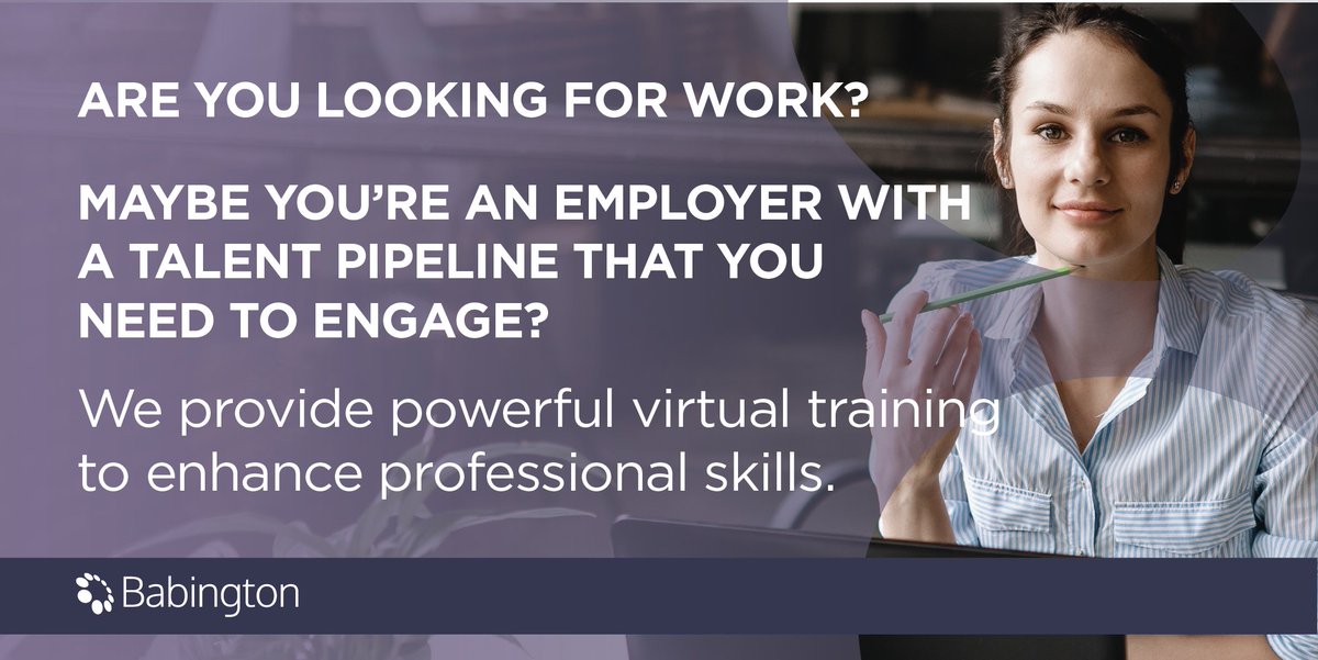We are preparing people for new markets and challenges, with digital skill development. These are no cost accredited skills enhancement courses that employees, or those looking for employment, can do online, any time: babington.co.uk/training-solut… #businesstraining #employability