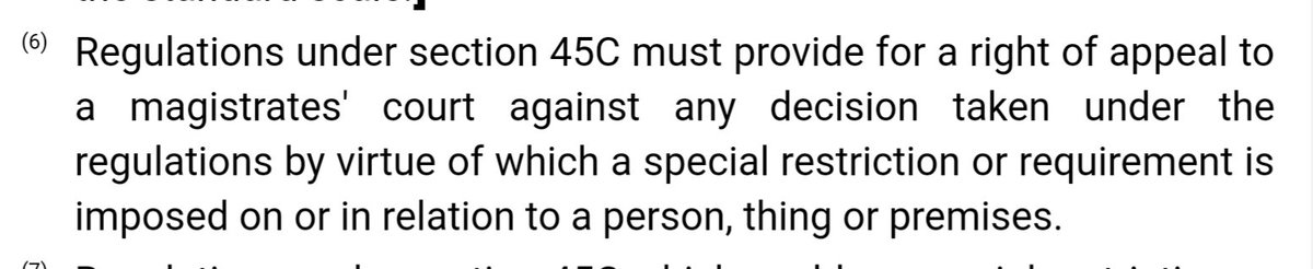 bdh198's tweet image. Is there not a requirement for the regulations to contain a right of appeal under Section 45F(6) Public Health (Contagious Diseases) Act '84?