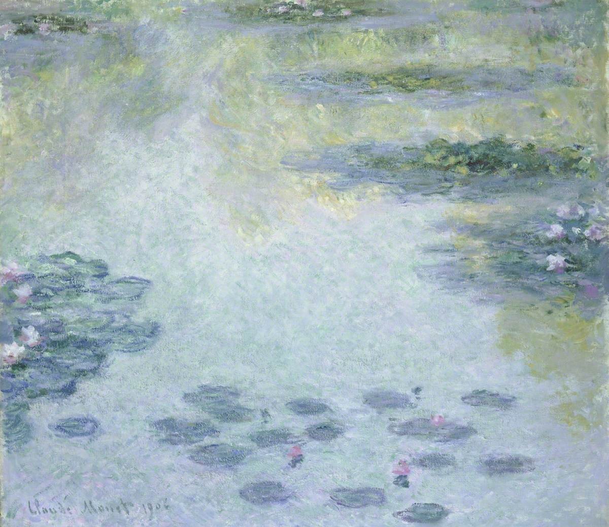 "Here, more than ever before, painting approaches music and poetry." - Jean-Louis VaudoyerClaude Monet spent much of the last 30yrs of his career producing paintings of the water lilies in his garden at Giverny, including these, made from 1905-08.  http://bit.ly/MonetCdf 