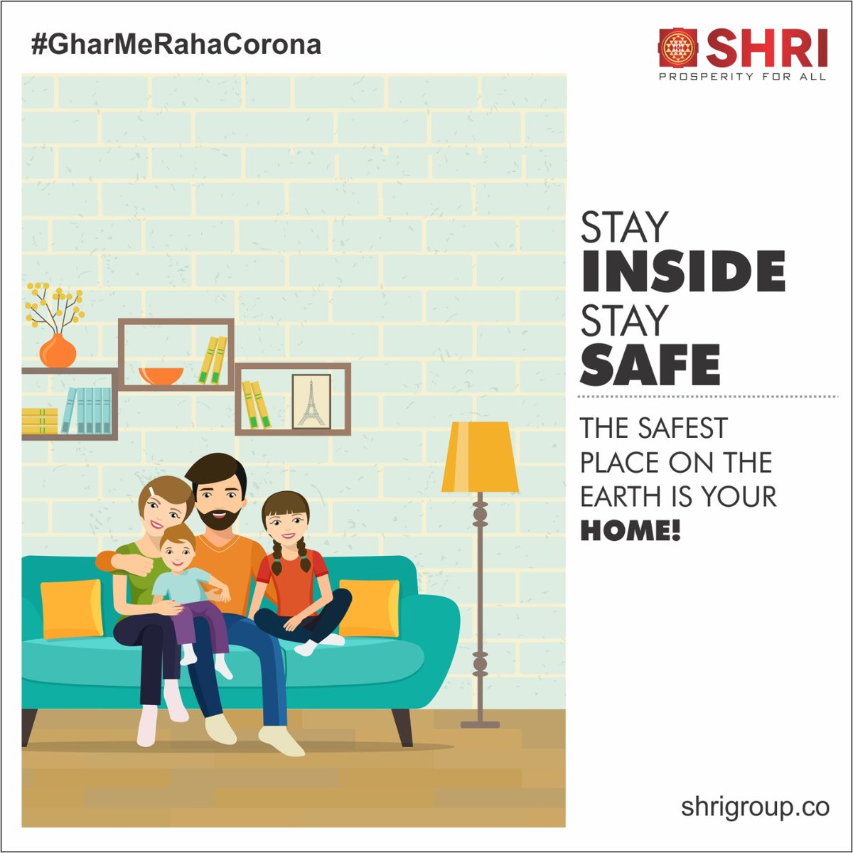 Let your home be your safe zone. Stay Inside, Spend time with the family &amp; Stay Safe.

#ShriGroup #RealEstate #GreaterNoidaWest #Residential #Home #Coronavirus #StayHomeIndia #21daylockdown #CoronavirusOutbreak