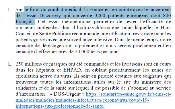 [1/3]
J'ai écrit, le 24 mars, au Président <a href="/EmmanuelMacron/">Emmanuel Macron</a> pour lui demander de mettre rapidement les données de la #CoVID19 sur <a href="/datagouvfr/">data.gouv.fr</a> 
Seulement 2 jours après, son chef de Cabinet m'a envoyé une lettre détaillée avec les mesures prises par le <a href="/gouvernementFR/">Gouvernement</a> 
#Confinement