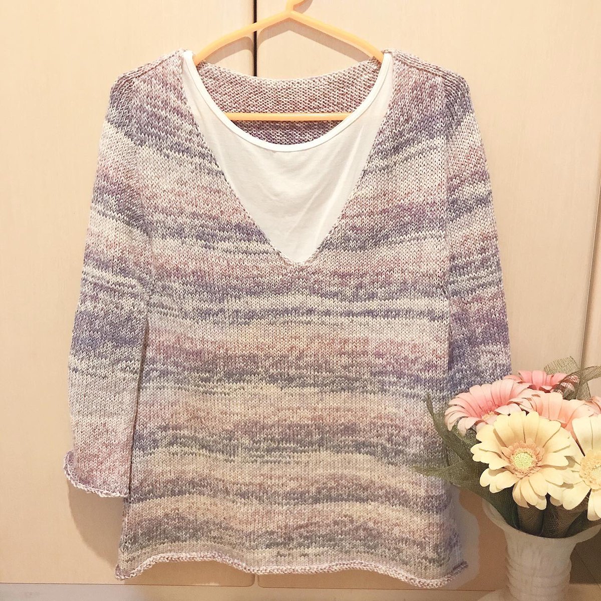 トップダウンのセーター