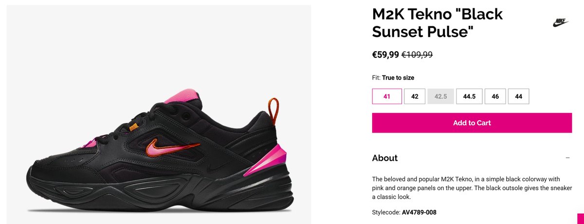 nike m2k tekno black sunset