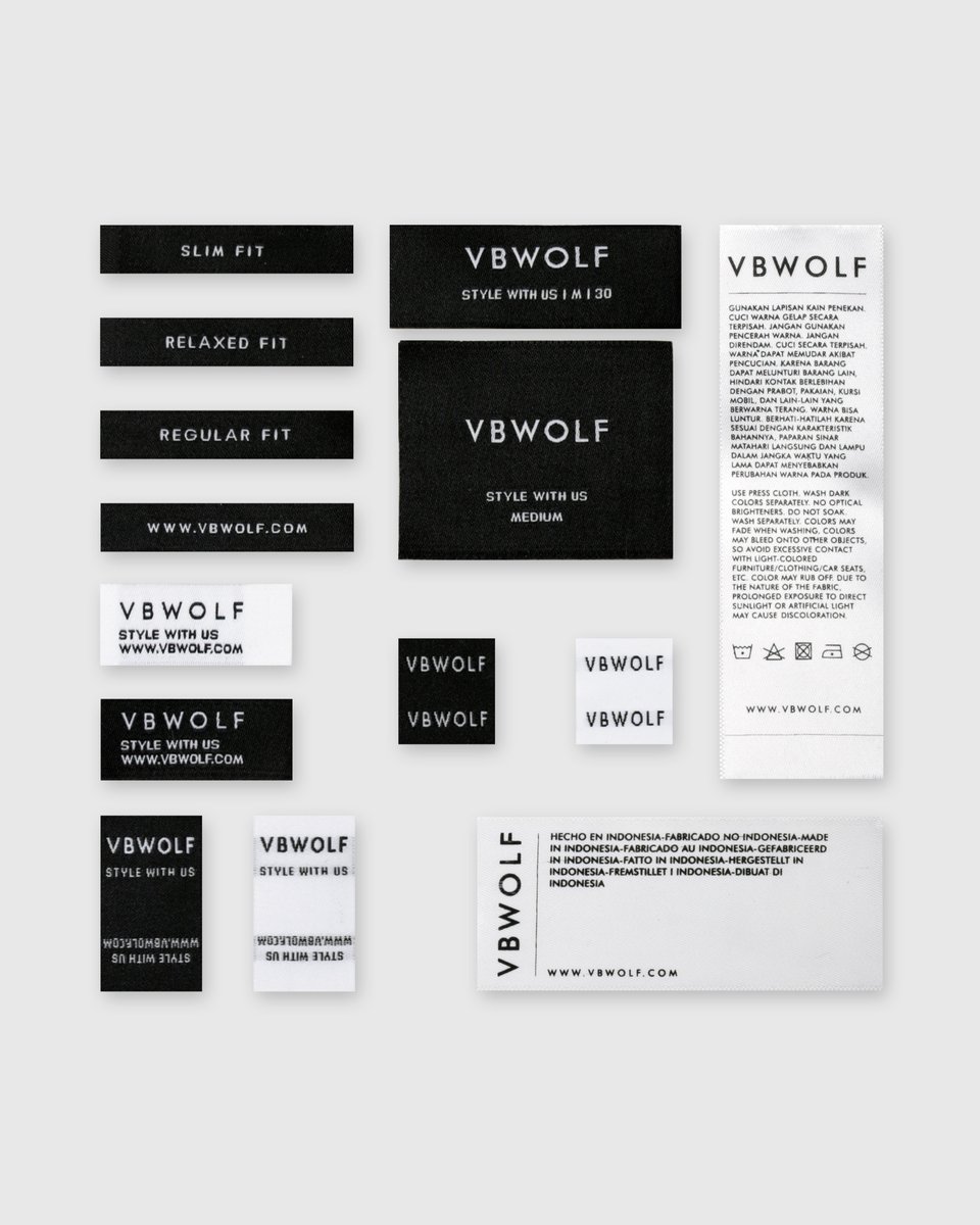 VBWOLFSTORE's tweet photo. Every VBWOLF product now has something special.
yes, it is a woven &amp; cotton label which is our branding label.
In this frame, there are woven labels and care wash labels. although it is a small thing, but every product we made for you, we will made it the best. https://t.co/EoZhsKJjc3
