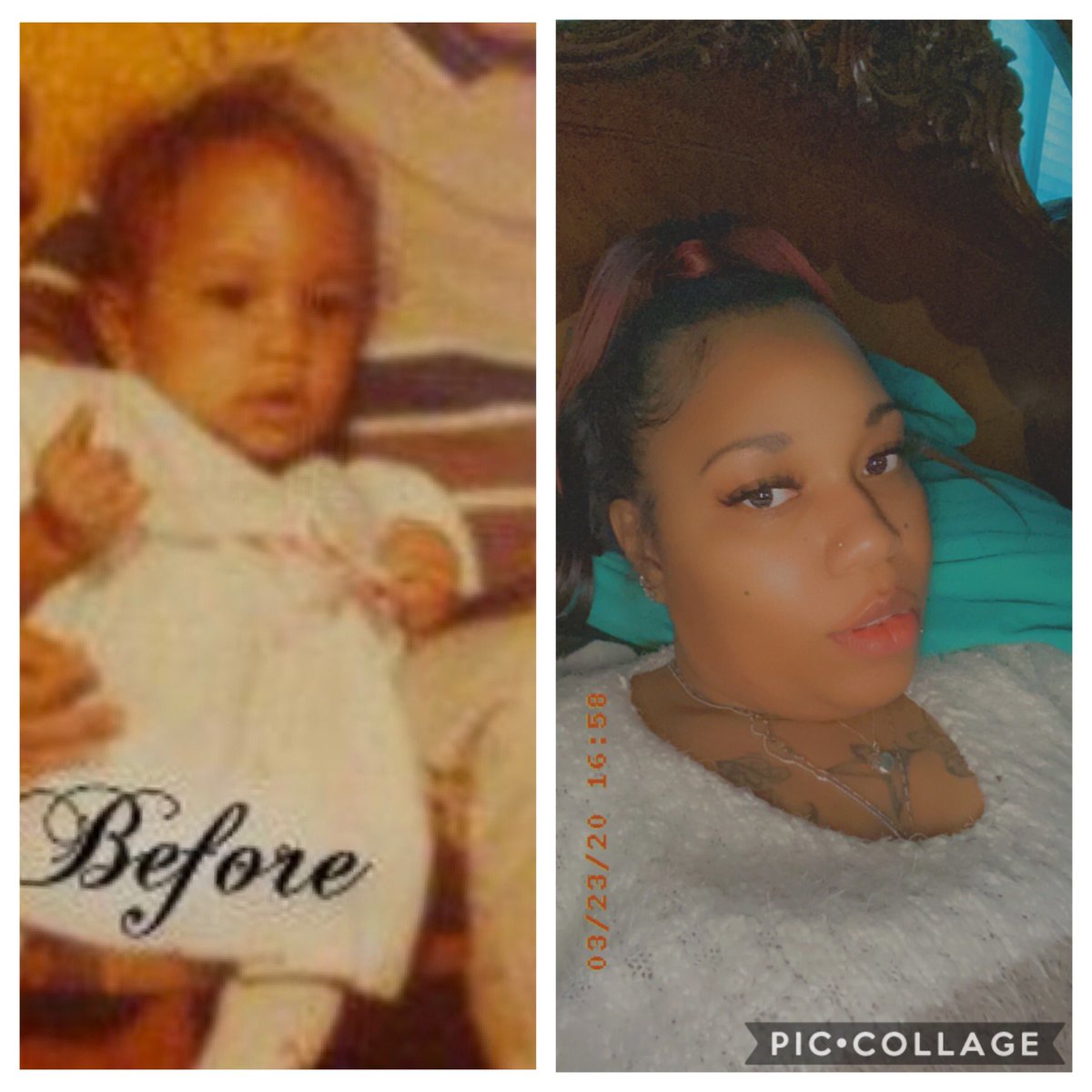 TMarnetta's tweet image. My before and after pics. I was an adorable baby  #QuarantineLife