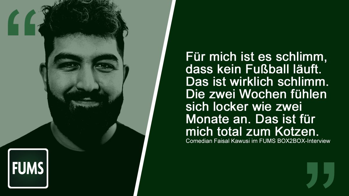 „No matter what I do, all I think about is you!“ 💭 #Kawusi #Fußball #CoronaVirus 
 
___
Das komplette BOX2BOX-Interview mit Faisal Kawusi findet ihr auf YouTube: youtu.be/SkfSGE5FoJk 💥