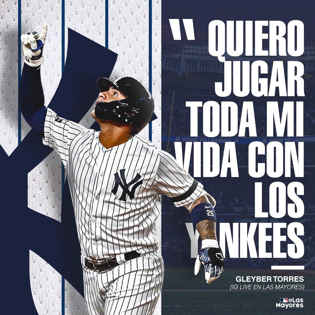 Yankees_Beisbol's tweet photo. .@TorresGleyber está dispuesto a jugar con #YankeesBéisbol por el resto de su carrera. 💪
#OrgulloYankee https://t.co/CLiF33ezmK
